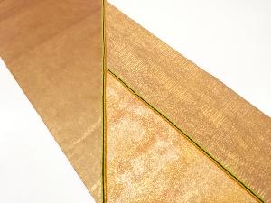 切りばめ風　花唐草に横段模様織り出し　袋帯